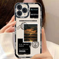 【Emotion HENG】Landscape stamp label phone case for iPhone 13 11 14 15 Pro Max 12 mini cases iPhone 7 8 plus Xs XR se 2022 2020 soft back cover.