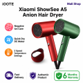 ShowSee A5 Anion Hair Dryer with Negative Ion Quick Dry Technology, DC Motor, 2 Speed Temperature Settings, Lightweight Portable Hair Blow Dryer for Home & Travel | 6 Months Warranty.