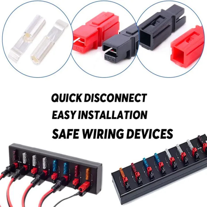 10%20Pair%2030A%20600V%20Power%20Connectors%20Replacement%20Spare%20Parts%20Accessories%20with%20Insulation%20Cover%20for%20Anderson%20Powerpole%20Interlocking%20Plug%20Terminals%20-%20Image%202
