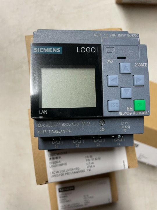Siemens LOGO PLC Model-0BA8! DI8 (AI 4)/DO4; Model-6ED1 052-1MD08-0BA1 ; ;