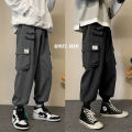 Casual Pants Men Autumn and Winter Korean Style Trendy Straight Cargo Pants All-Matching Fashion Loose Student Ankle Length Jogger Pants Men.