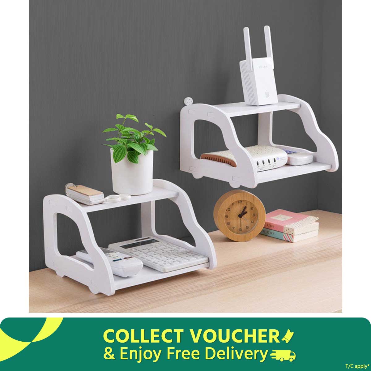 High Quality PVC Tarpaulin Double Layer Wall Mounted Shelf Stand for Wifi Modem Router