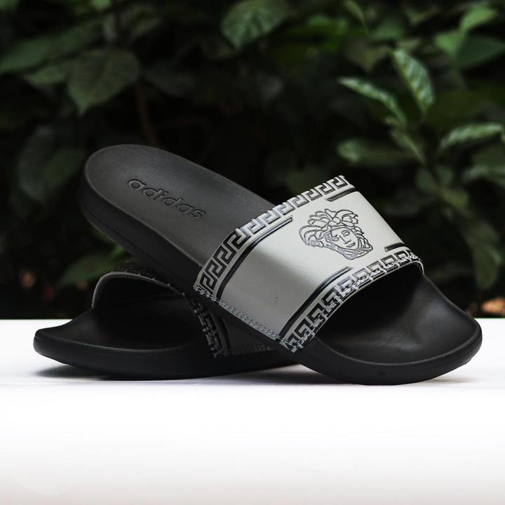 Eid Collection Slides Slipper Addidas Lion Head Designed Grey - Slides For Men