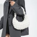 Women's Bag Quilted Top Handle Bag Pleated Bubbles Cloud Shoulder Bag Cute Causal Handbags Purse Hobo Bag Ladies Small Tote Bags.