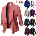 NEW Oversize Office Ladies Notched Collar Women Blazer Solid Autumn Jacket Pleated Sleeve Casual Female Suits Coat 10 Colors. 