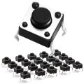 Tactile Tact Push Button Switch 6x6x5mm Micro Momentary Tact Switch 4 pin 20 pcs SPST Pushbutton Switches Dip Touch Switch for Breadboard Arduino PCB Electronic Circuit Board.