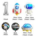 Outer Space Astronaut Rocket Galaxy Theme Balloons Baby Boy Birthday Party Decorations Number 1 2 3 4 5 6 7 8 9 Years Old. 