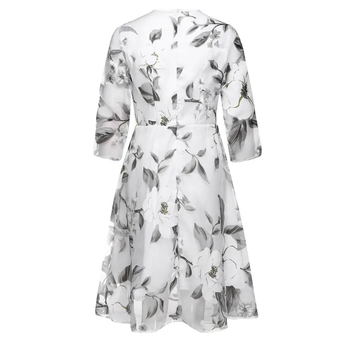 Women's%20Summer%20Organza%20Floral%20Print%20Wedding%20Party%20Ball%20Prom%20Gown%20Cocktail%20Dress%20-%20Image%205