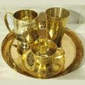 Kasha Pitol Set- Pitoler Plate, Nokshi Mug, Nokshi Glass and Cup Set/ Kasha-Pitol Dinner Set-পিতলের ডিনার সেট/কাঁসা-পিতলের নকশি সেট. 