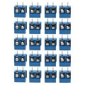 2-Pin Screw Terminal Block Connector 5.08mm Pitch Panel PCB Mount, 20Pcs.