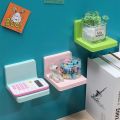 1Pc Bathroom Wall-mounted Self-adhesive Right-angle Shelf Sticker  Household Kitchen Condiment Sponge Sundries Storage Holder. 