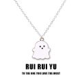 Fashion Black White Ghosts Couples Necklaces for Women Men Cute Cartoon Lovely Charm Pendant Friendship Necklace Halloween Jewelry Gift.