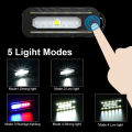 USB Rechargeable LED Red And Blue Shoulder Police Light Dounp. 