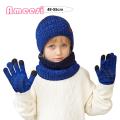 Kids Hat Scarf Gloves Set Cozy 3-piece Kids Winter Hat Scarf Gloves Set Warm Windproof Unisex Children Beanie Gloves Neck Warmer Set Girls Boys Beanie Scarf Set. 