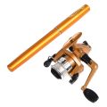 2Pcs/Set Pen Type Fishing Rod Spinning Wheel Fishing Wheel Pocket Ice Fishing Rod Sea Rod Fishing Tackle for Fishing B.