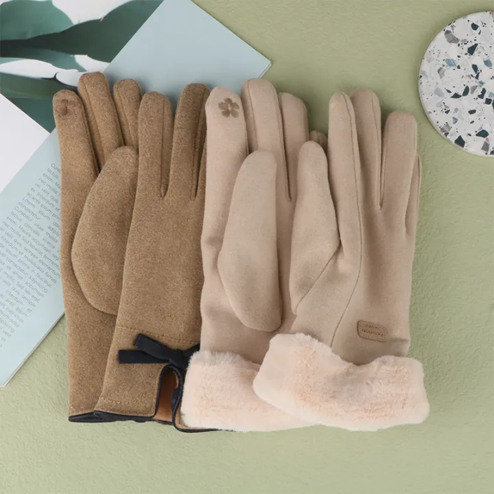 Women's%20Winter%20Gloves%20Plus%20Velvet%20Thicken%20Warm%20Touchscreen%20Gloves%20Cashmere%20Rabbit%20Fur%20Wrist%20Windproof%20Cycling%20Driving%20Mittens-Cola%20Kids%20-%20Image%203