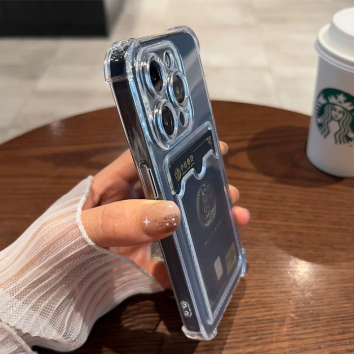 Alien%20Transparent%20Wallet%20Card%20Holder%20Case%20For%20iPhone%2014%20Pro%20Max%2015%2013%2012%2011%20X%20XS%20XR%207%208%20Plus%20Slot%20Bag%20Clear%20Shockproof%20Soft%20TPU%20Cover%20-%20Image%204