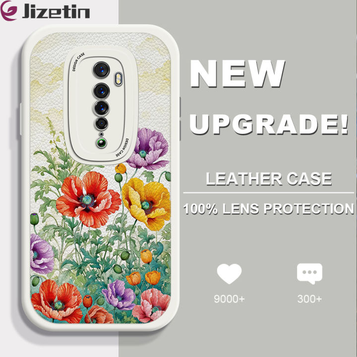 Jizetin%20for%20OPPO%20Reno2%20Back%20Cover%20Colorful%20Flowers%20Lambskin%20Texture%20PU%20Leather%20Back%20For%20Girls%20Boys%20Soft%20Phone%20Case%20-%20Image%202