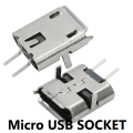 10Pcs- 2Pin MICRO USB Female Socket Type-B 2 Pin Leads Female DIP Type B Power Socket Connector Micro USB Without Cables For Charging Socket LED Light Adapters.