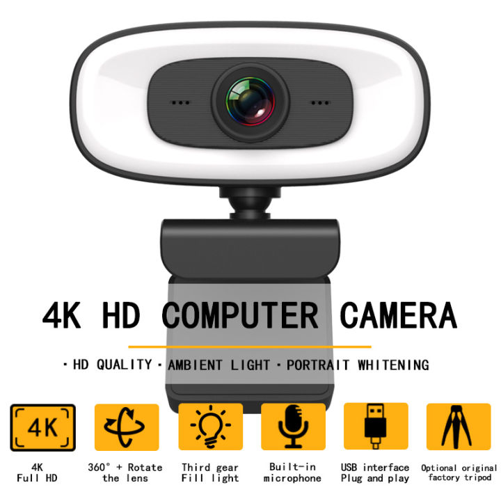 Webcam 1080P Con Microfono – Full HD 30fps, Rotazione 360°, Plug & Play Per Zoom, Teams, Skype E Streaming