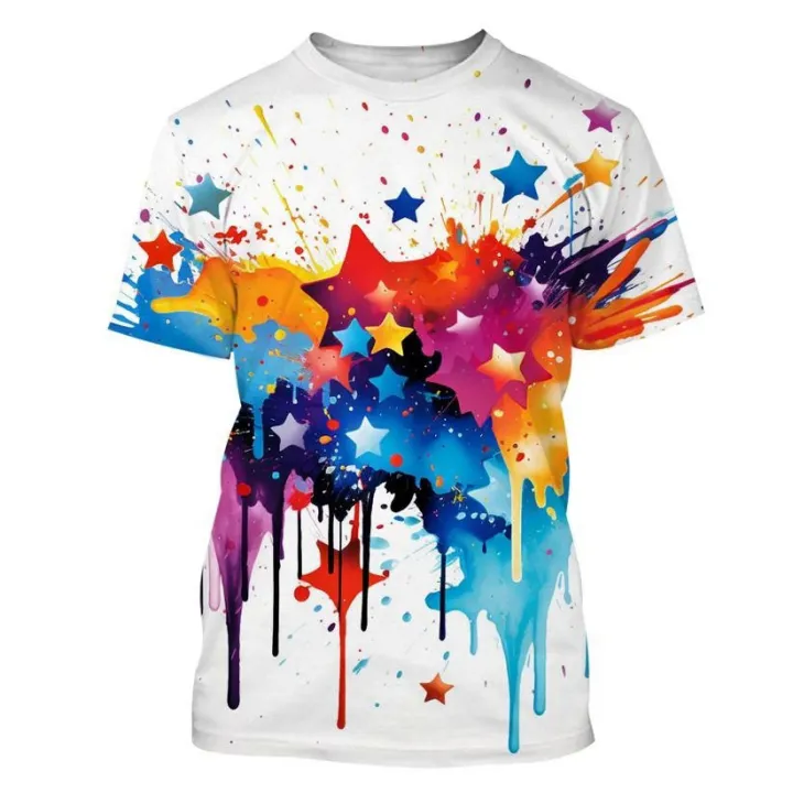 Color%20Splash%20Ink%20Drop%20Color%203D%20Printing%20T-shirt%20Starry%20Sky%20Harajuku%20Style%20T-shirt%20Men%20and%20Women%20Fashion%20Case%20Actual%20T-shirt%20Kids%20-%20Image%203