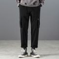 RUPPSHCH Spring And Summer New Men Casual Fashion Solid Color Beamed Straight Cargo Pants Men Trend Multi-cket Pants.