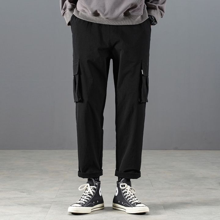 RUPPSHCH%20Spring%20And%20Summer%20New%20Men%20Casual%20Fashion%20Solid%20Color%20Beamed%20Straight%20Cargo%20Pants%20Men%20Trend%20Multi-cket%20Pants%20-%20Image%207