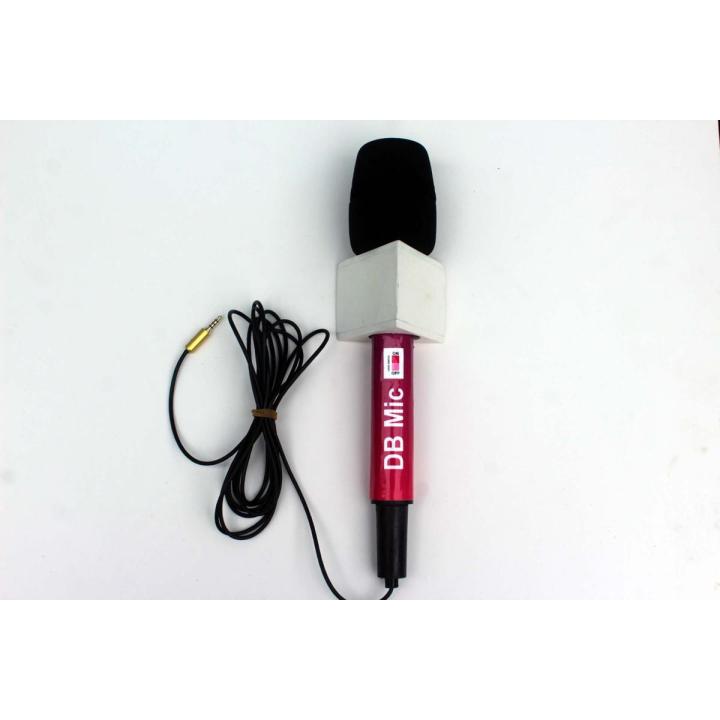 Db Journalist/Reporters Microphone Wooden body for Mobile Phone With black Filtering Foam 3.5Mm 4 Pole jack