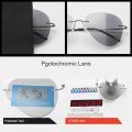 Pilot Rimless Titanium Polarized Sunglasses Men Vintage Ultralight Brand Designer Frameless Grey Photochromic Sun Glasses Women. 