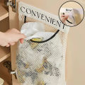 Elastic Mesh Storage Bag - For Kitchen Storage Fruits, Vegetables, Trash bag, Miscellaneous - Reusable ,Free Wall Mounted, Self-Adhesive - Hanging Storage Mesh Bags.
