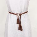 【beauty code store】Fashion Women Solid Color Tassel Belt Bohemian Thin Rope Knit Belts For Dress Waistbands Belt Accessories. 