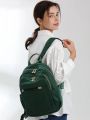 EPOL Backpack for Women 2023 New Solid Casual Elegant Nylon Fashion Multi-pocket Lager Solid Zipper Shoulder Bags 6013-10. 