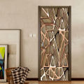 3D Geometric Door Stickers Home Decoration Black and White Abstract Lines Whole Door Mural Cover Self-adhesive Living Room. 