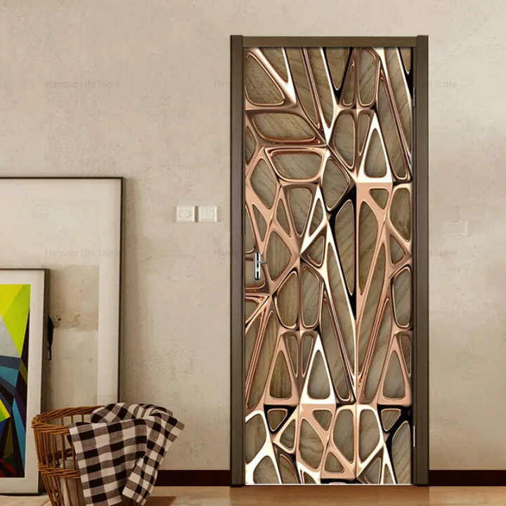 3D%20Geometric%20Door%20Stickers%20Home%20Decoration%20Black%20and%20White%20Abstract%20Lines%20Whole%20Door%20Mural%20Cover%20Self-adhesive%20Living%20Room%20-%20Image%205