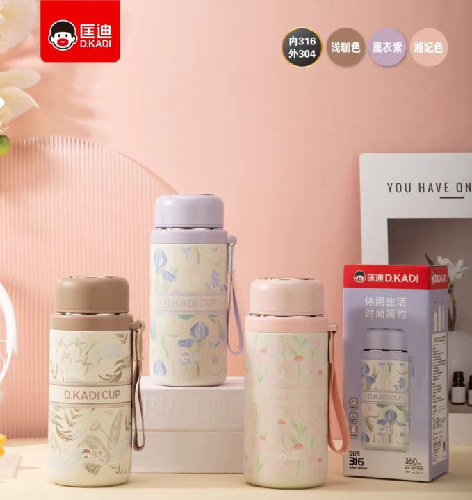 Customized 316 stainless steel 3d printed mini sling portable handle thermos cup water bottle