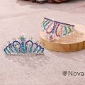 Children Tiaras Crowns Small Kids Girls Birthday Party Show Coloful Rhinestone Crystal Hair Comb Crown Princess Headwear.