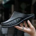 2023 Men Shoes EVA Slip on Flats Shoes Men's Slippers Men Walking Half Slipper Comfortable Soft Household Sandals.