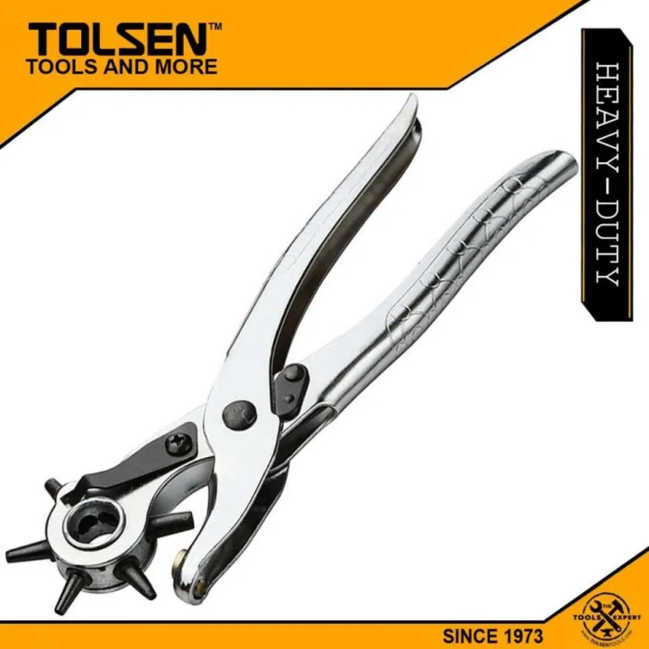 TOLS-9 Rotary Punch Revolving Leather Punch Pliers 9 Inch 230mm Leather Revolving Punch Plier Leather Hole Puncher Rotary Hole Punching Tools