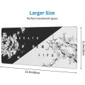 【7Rings Store】（NEW）Black and White Cherry Blossom Gaming Mouse Pad,Large Mouse Mat Desk Pad, Stitched Edges Mousepad, 31.5 x 11.8 Inch. 