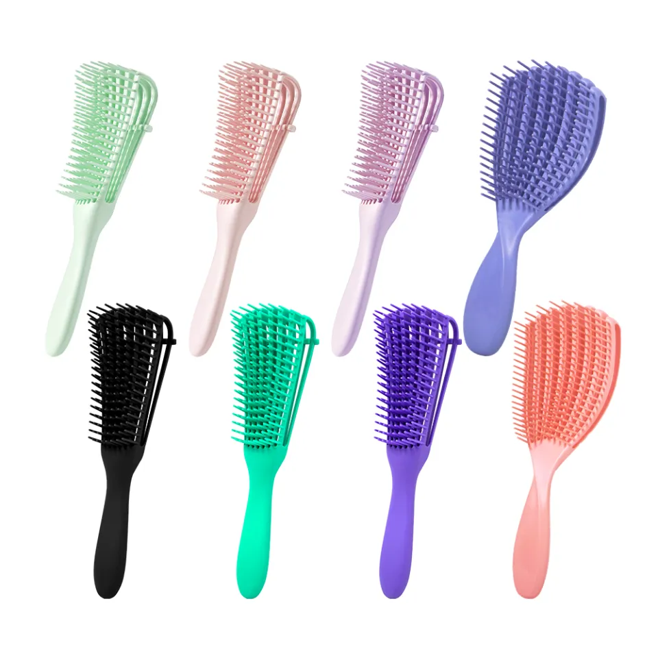 Detangling Hair Brush Octopus Hairbrush Pink Purple Massage Curly