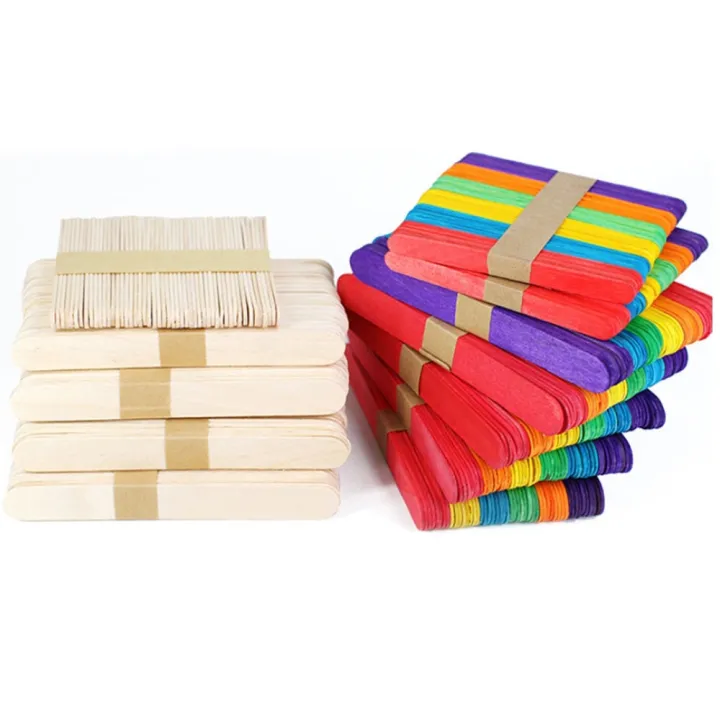 50pcs%20Colorful%20Hand%20Crafts%20DIY%20Wooden%20Sticks%20Popsicle%20Mold%20Ice%20Cream%20Sticks%20Art%20Creative%20Educational%20Toys%20For%20Children%20Kids%20Baby%20-%20Image%204