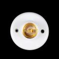 Round Lamp Holder E27 Screw Mouth Flat 80mm LED Bulb Base Plastic Light Fixing Converter White Socket Adapter.