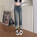 Smoke pipe jeans for women in Spring and Autumn 2024 new style this year's popular trend is baggy pants small 9 inch straight leg pants. 