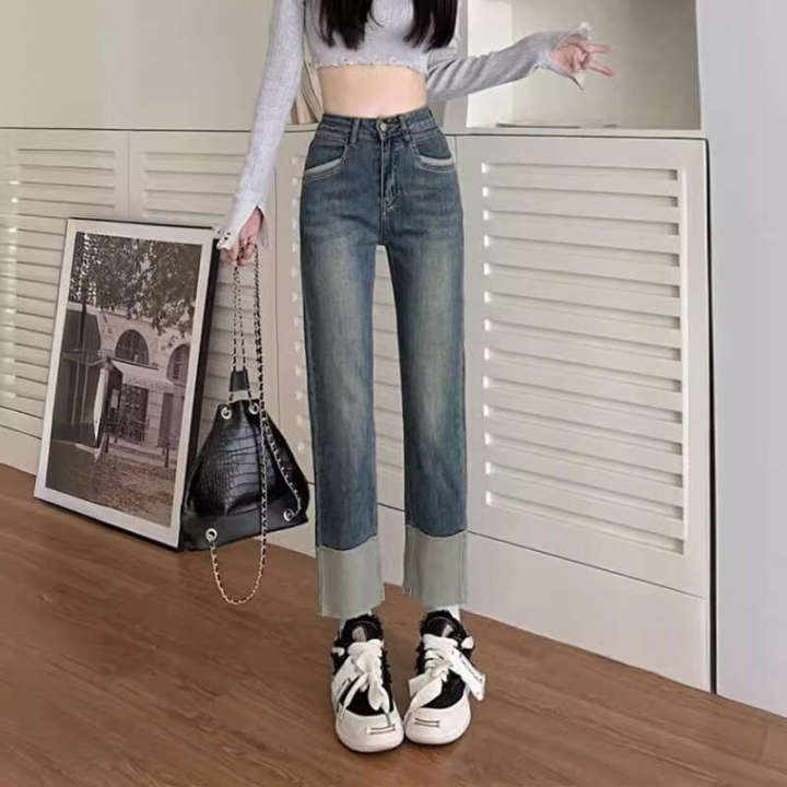 Smoke%20pipe%20jeans%20for%20women%20in%20Spring%20and%20Autumn%202024%20new%20style%20this%20year's%20popular%20trend%20is%20baggy%20pants%20small%209%20inch%20straight%20leg%20pants%20-%20Image%202