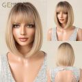 Short Straight Bob Black Wig Synthetic Natural Hair Wigs for Black Women Afro Middle Part Cosplay Daily Use Heat Resistant Fibre.