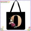(New){ BAGOO } Alphabet flower Printed houlder hopping Bag Caual Large Tote Handbag.