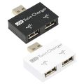 USB 2.0 Male To Twin Charger Dual 2 Port USB Splitter Hub Adapter Converter Charging USB Wire Plug For Laptop PC Durable.