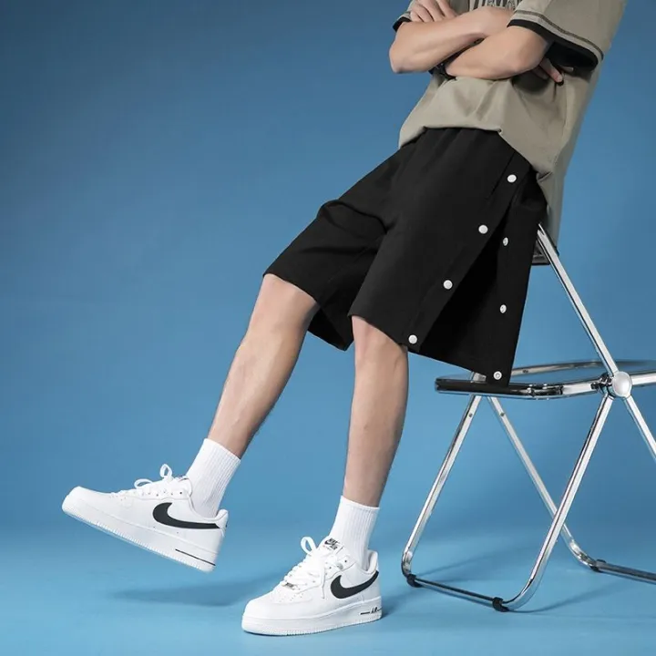 Side%20Breasted%20Shorts%20Men's%20Basketball%20Pants%20Half%20Open%20Full%20Buckle%20Fifth%20Pants%20Summer%20Thin%20Trendy%20Loose%20Pants%20-%20Image%208
