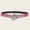 Snap Belt Female Ins Style Golden Belt Decorative European and American Fashion Cool Sequins Jeans Strap Versatile Design Lr129. 