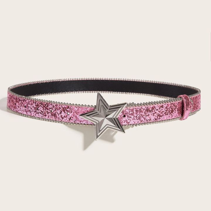 Snap%20Belt%20Female%20Ins%20Style%20Golden%20Belt%20Decorative%20European%20and%20American%20Fashion%20Cool%20Sequins%20Jeans%20Strap%20Versatile%20Design%20Lr129%20-%20Image%205